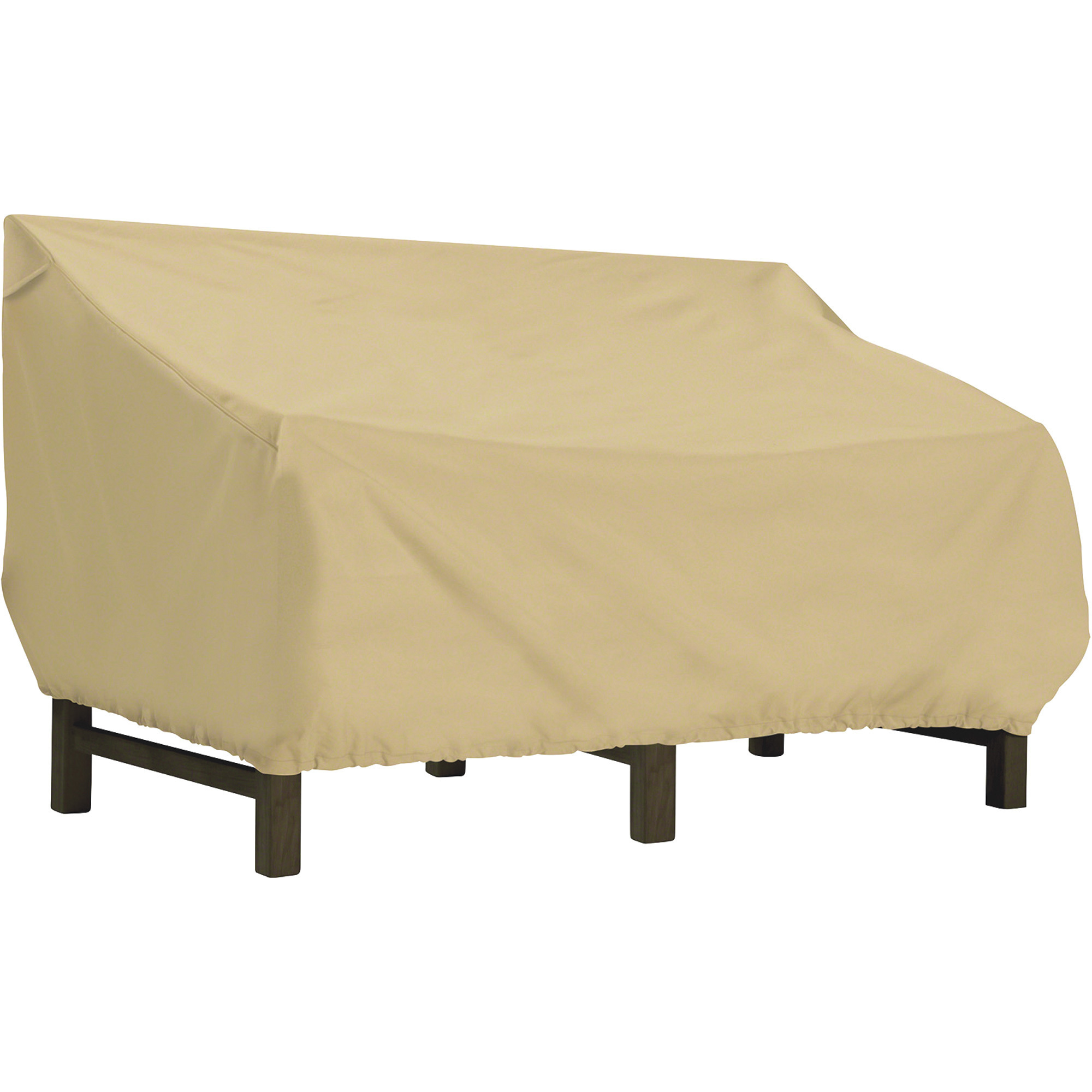 Classic Accessories Terrazzo Patio Loveseat Cover, Small, Fits 58in.W x 40in.D x 31in.H Loveseat, Sand, Model# 55-899-022001-EC